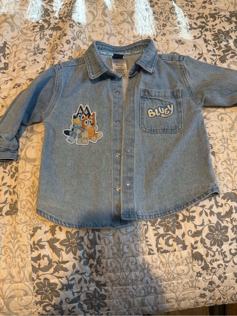 Bluey infant boys denim shirt size 12 months.